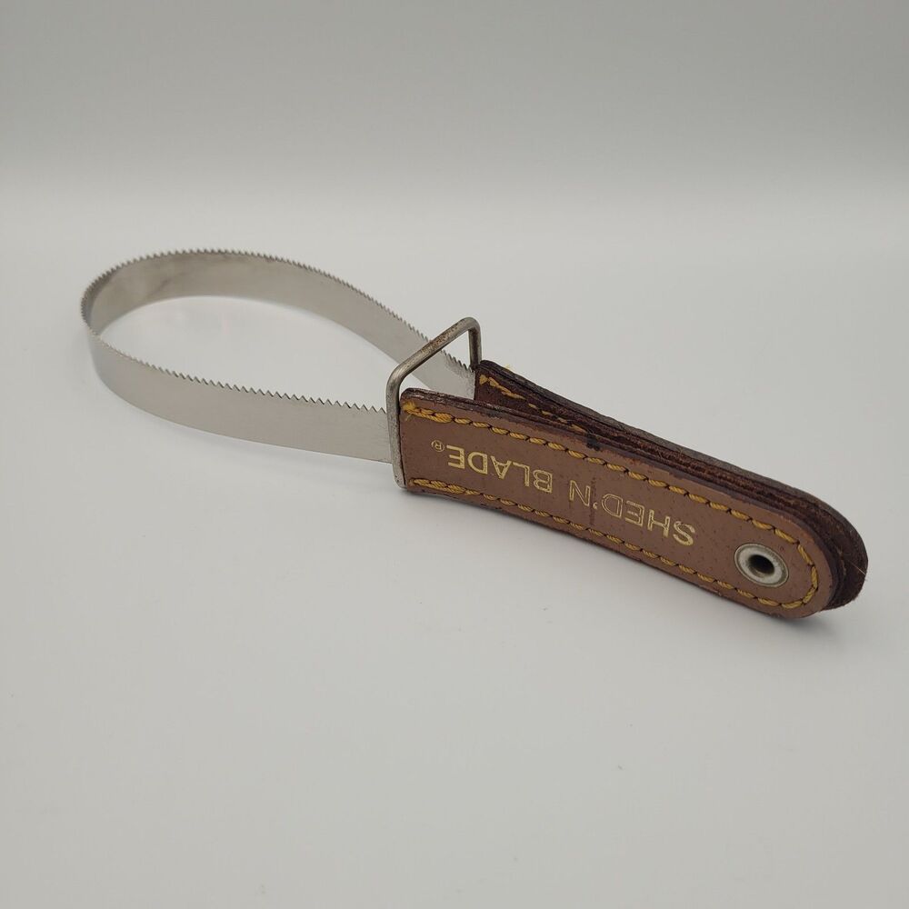 Four Paws Shed'n Blade Pet Grooming Tool Dog Cat Horse Curry Leather Handle  VTG